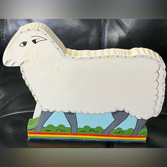 Vintage IKEA wooden lamb / sheep single bookend - Charming Sheep Wooden Decor - Picture 1 of 12